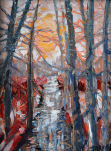 Wooded Walk, Oil on Panel SOLD