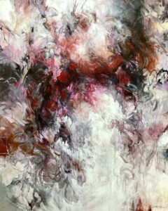 Pour Yourself A Drink, Put on Some Lipstick, and Pull Yourself Together. Acrylic and Mixed Media, 60x48x1.5 SOLD